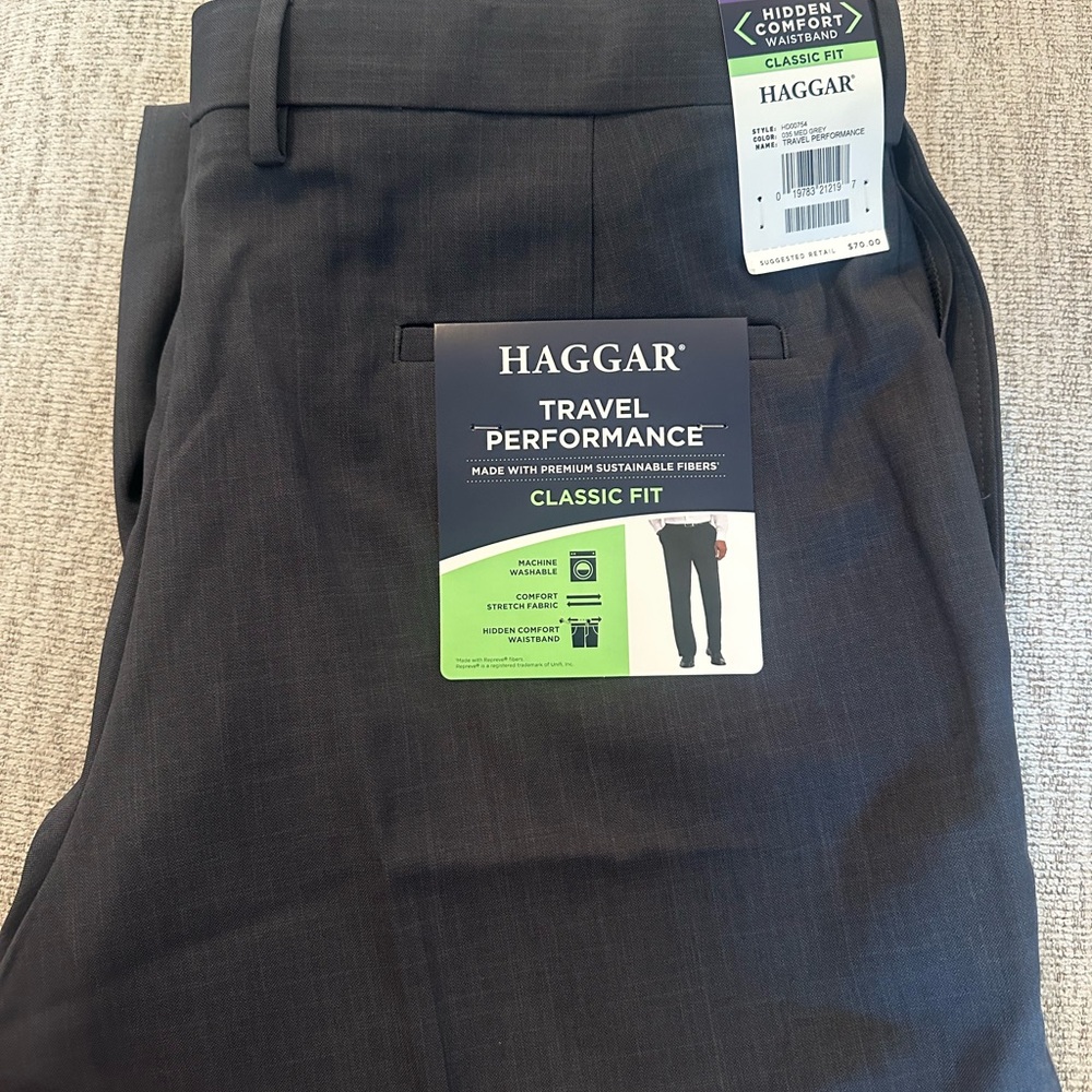 Haggar Charcoal Classic Fit Trousers